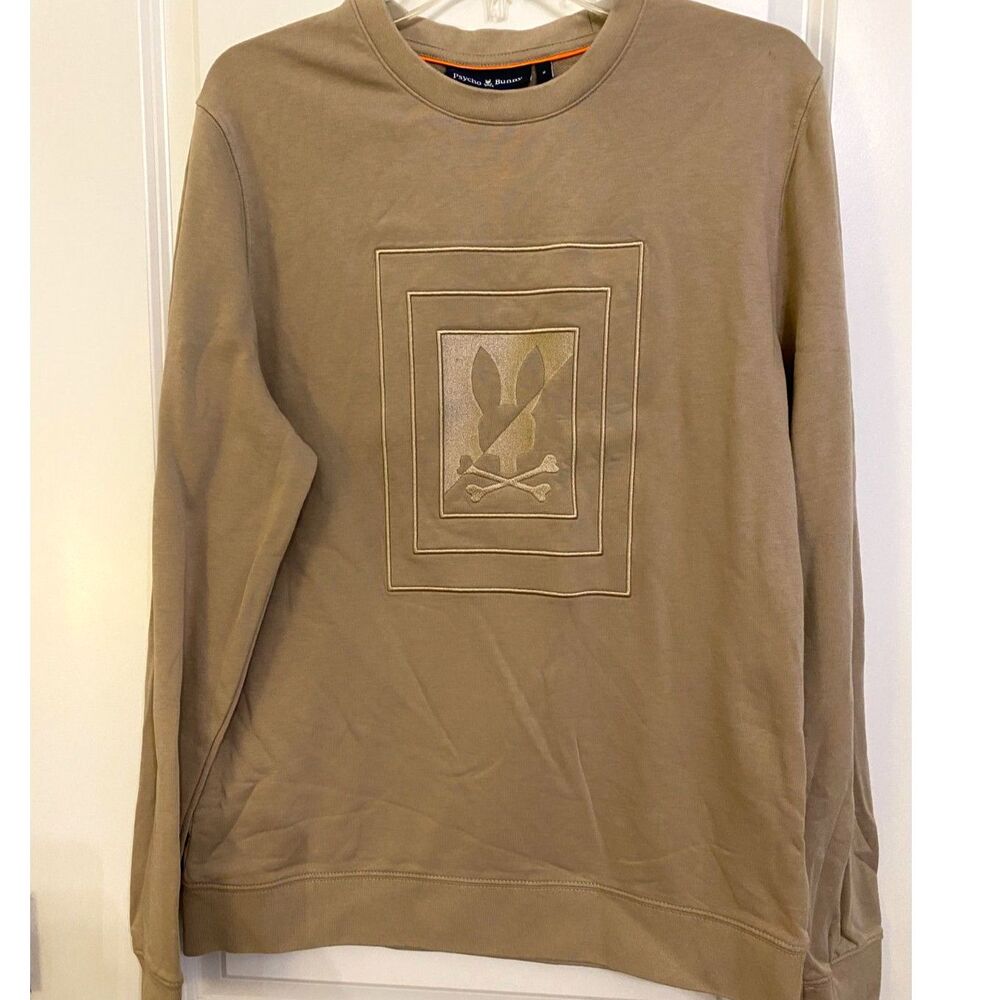 Psycho Bunny Tan Embroidered Logo Sweatshirt – Size M
